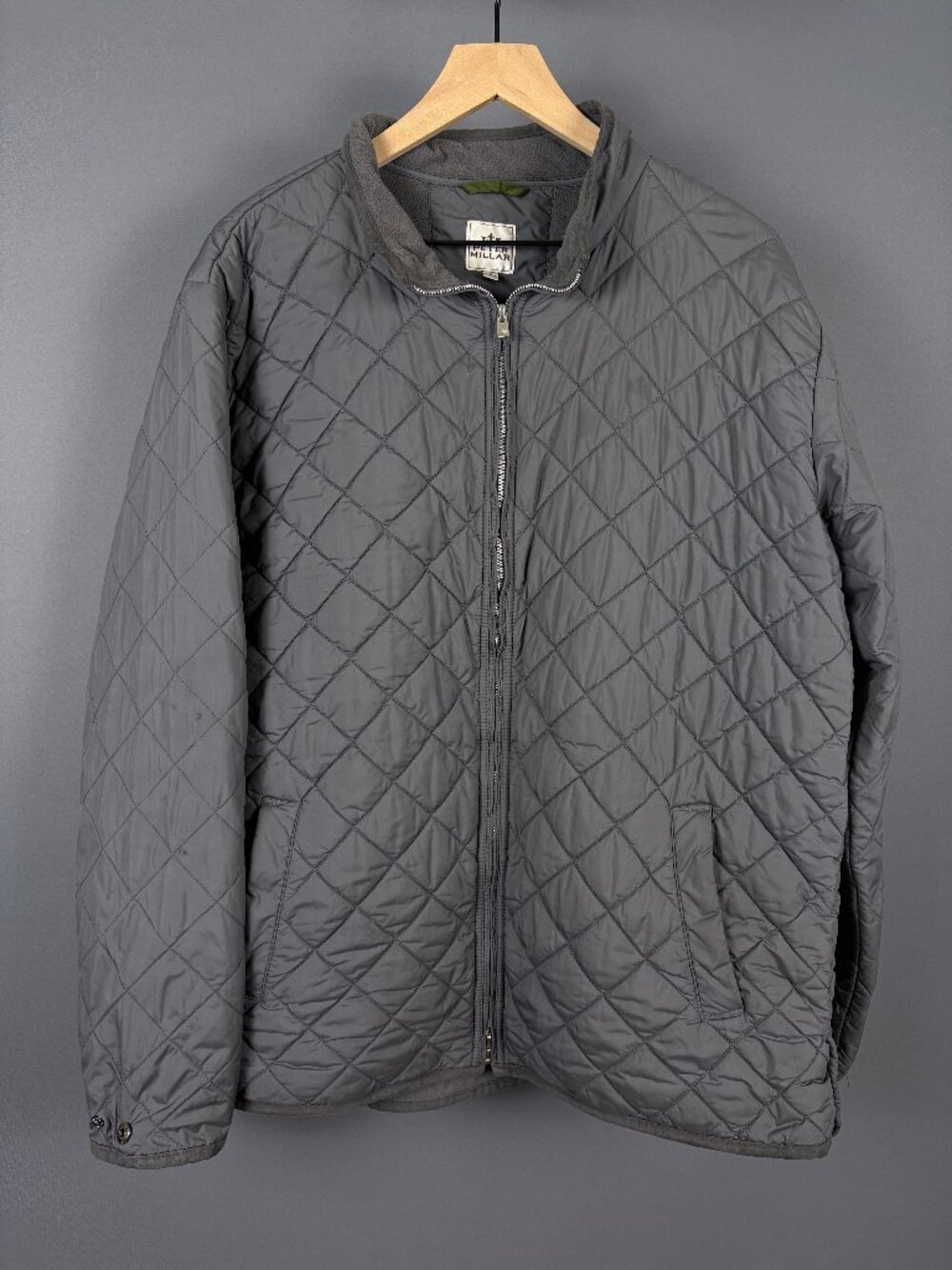 Peter Millar Men's XL Gray Quilted Fleece Lined Jacket Travel Coat